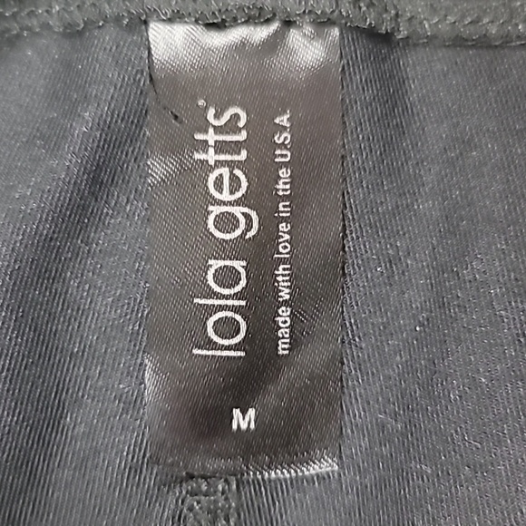 LOLA GETTS Hi-Rise Leggings - Black Rib Pattern Size Medium - Picture 7 of 8